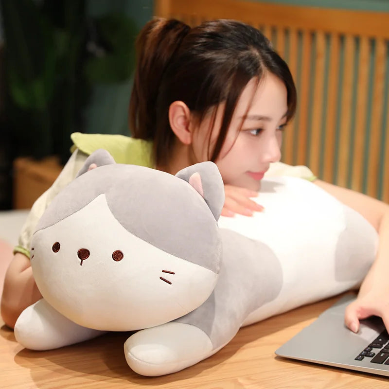 Long Drowsy Snuggle Cat Plushie