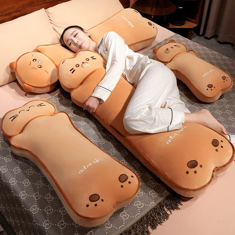 Toasty the Kawaii Butter Biscuit Cat Bear Long Body Plush Pillow
