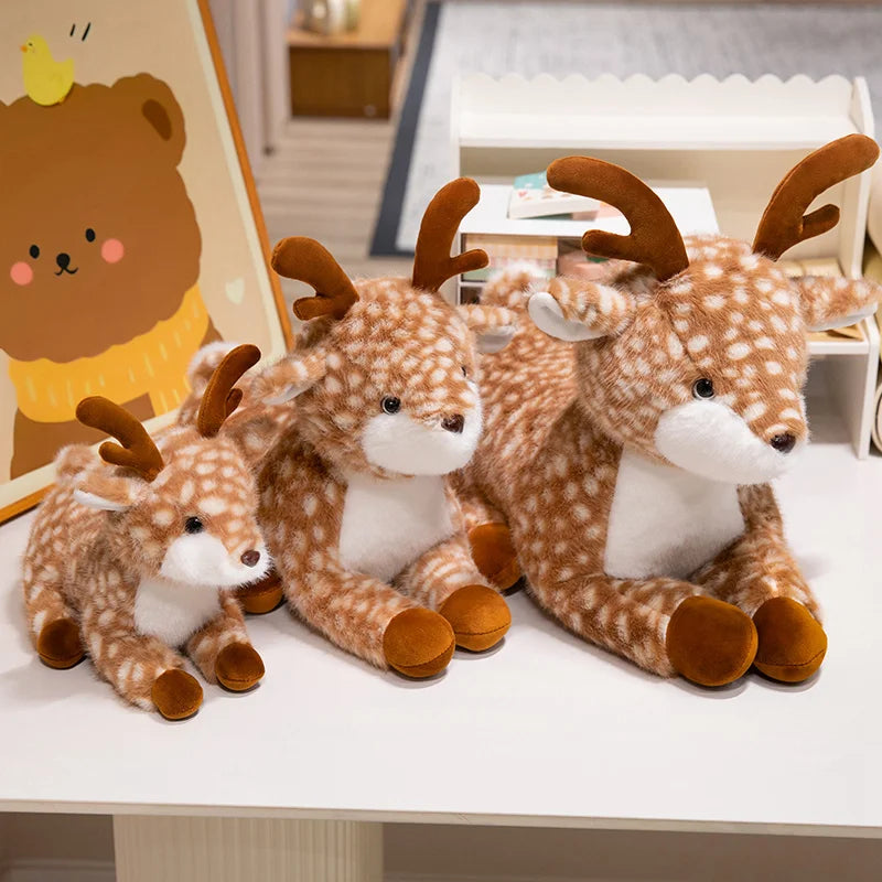 Bambi the Lifelike Lying Sika Deer Plush Pillow