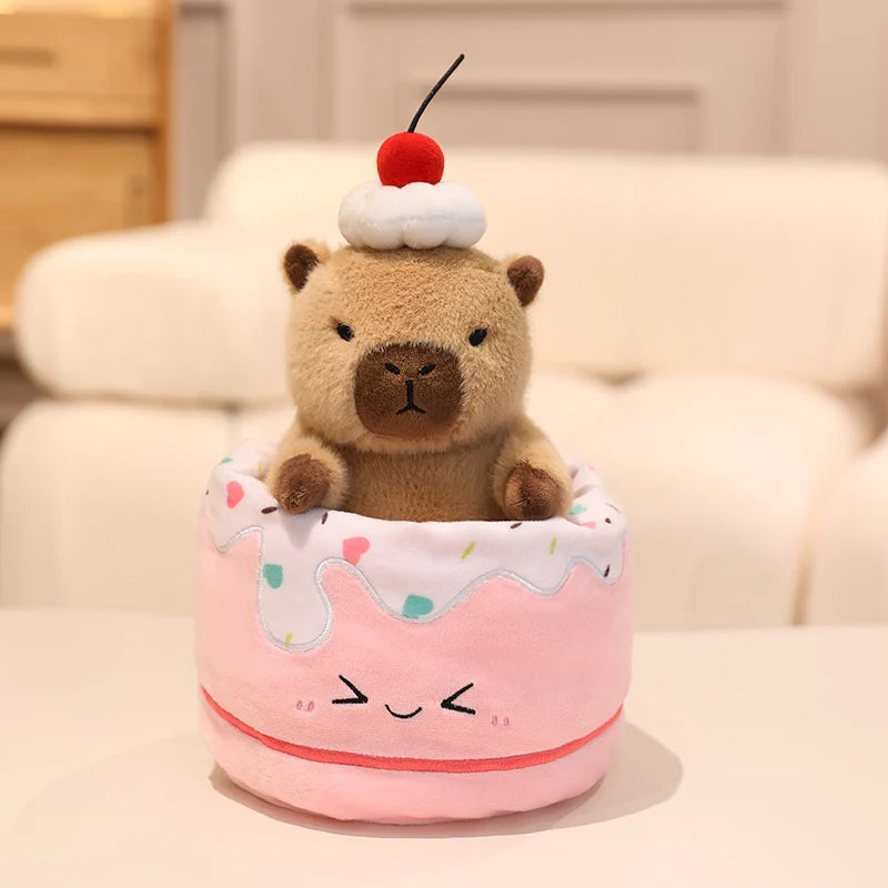 Croissant Cosplay Kawaii Capybara Snuggle Plushie