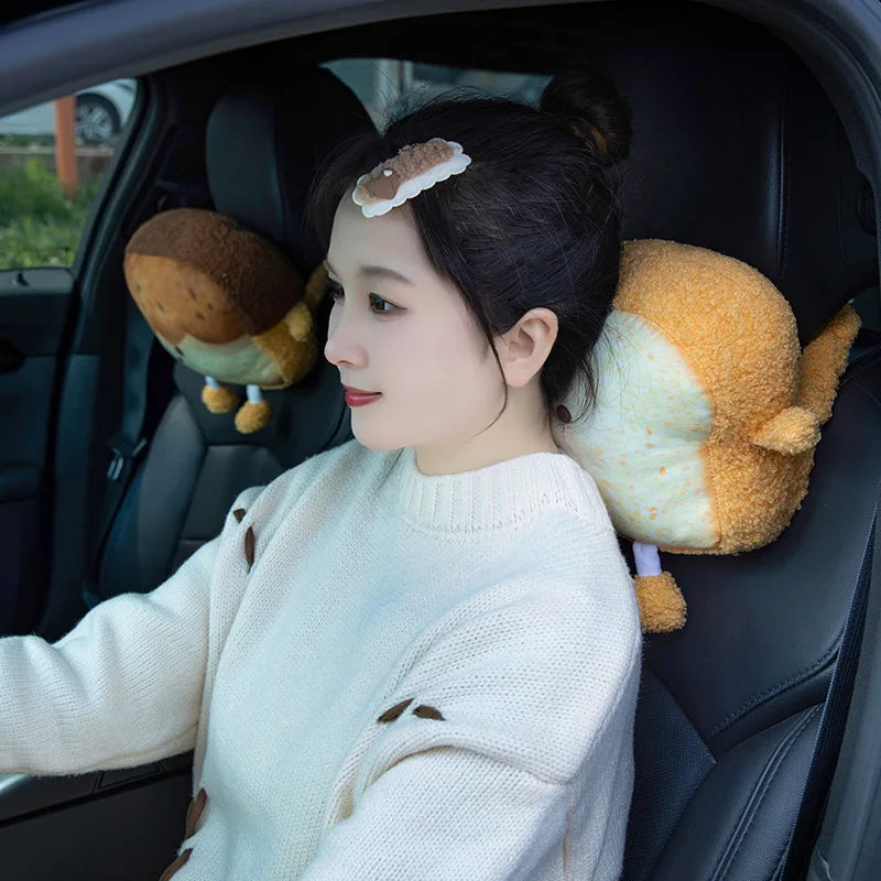 Toasty the Kawaii Arms Legs Bread Car Head Plush Cushion