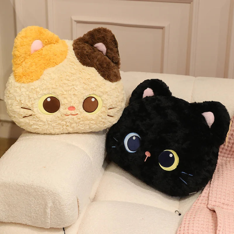 Callie the Kawaii Calico Black Cat Snuggle Throw Pillow