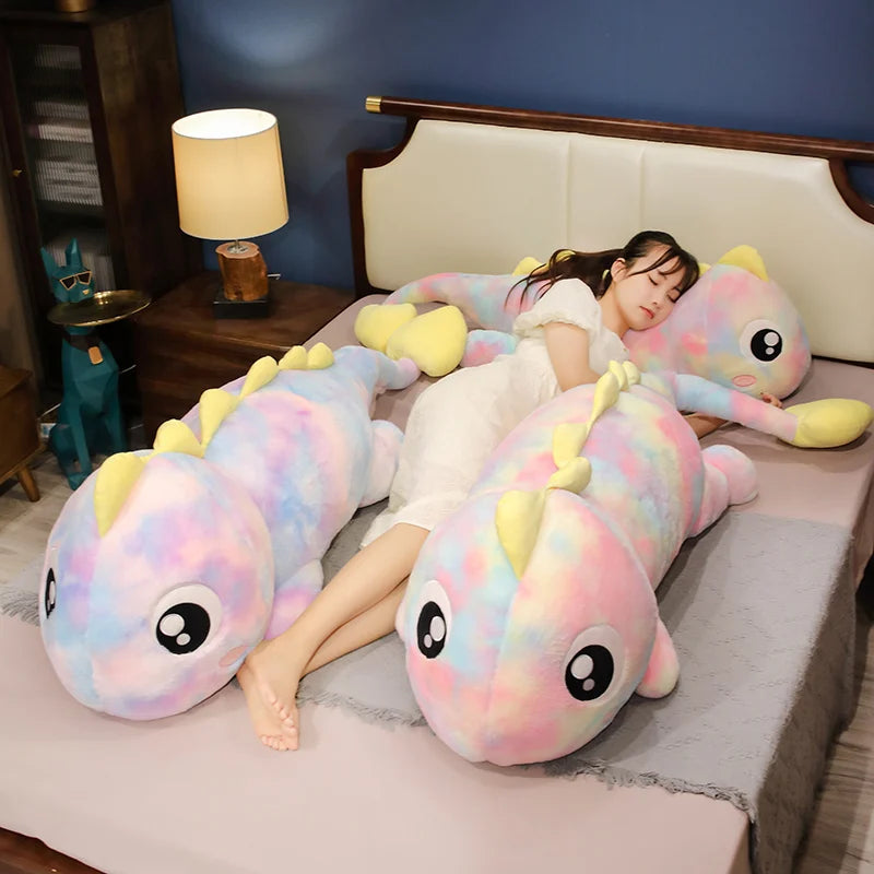 Chonky Kawaii Colorful Giant Dinosaur Snuggle Plush Pillow