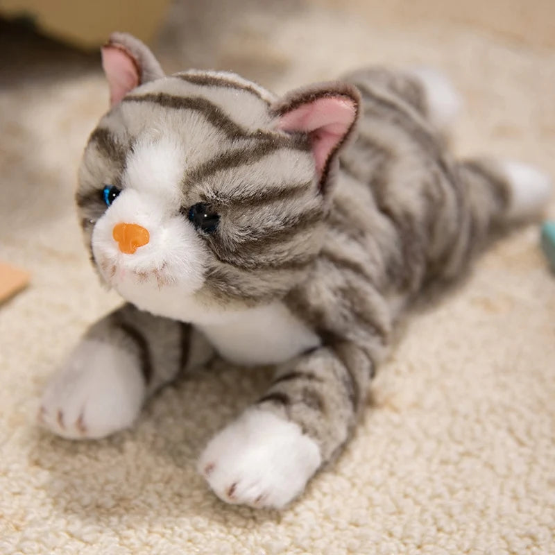Mittens the Fluffy Lying Kitten Cat Simulation Plushie