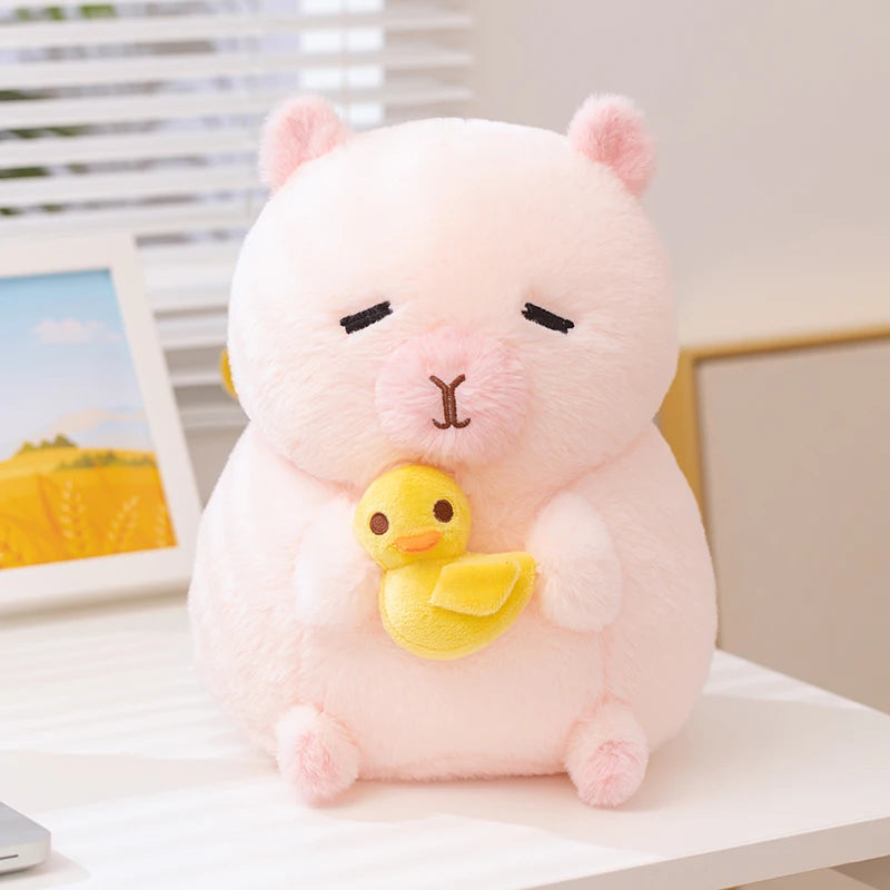 Capy the Chubby Capybara Hugging Duck Plushie