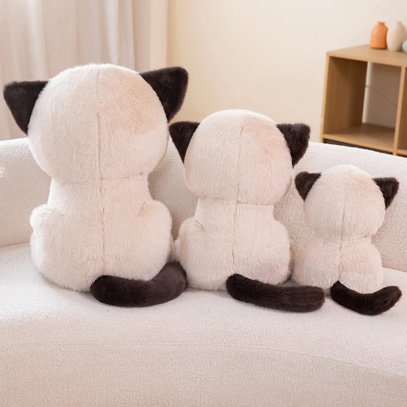 Sitting Siamese Cat Plush Cushion
