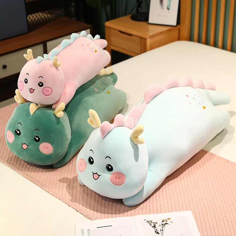 Long Snuggly Kawaii Dinosaur Dragon Plushie Pillow
