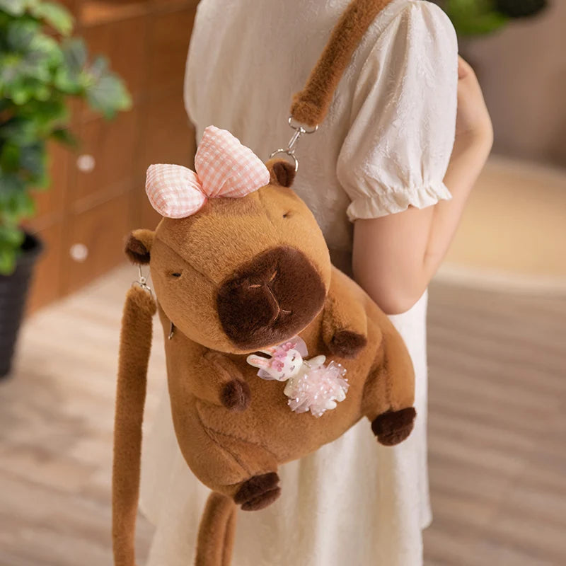 Capy the Bow Fries Burger Flower Capybara Backpack Plush