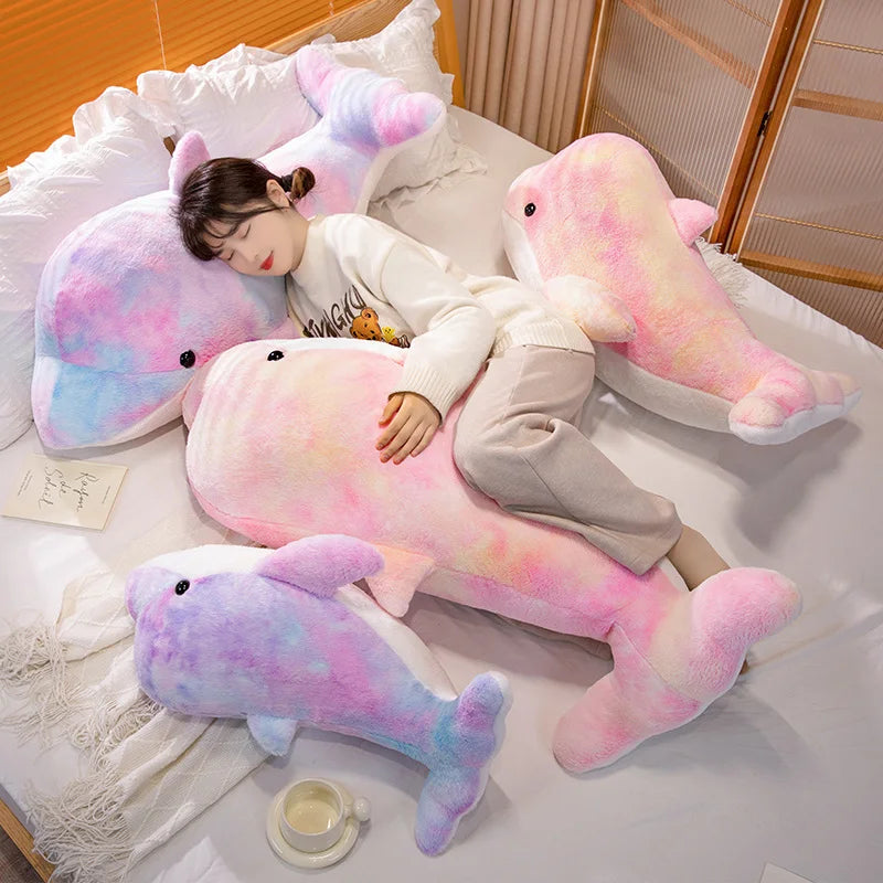 Dolphy the Colorful Kawaii Dolphin Snuggle Plushie