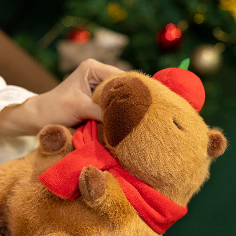 Capy the Festive Santa Hat Kawaii Capybara Plushie