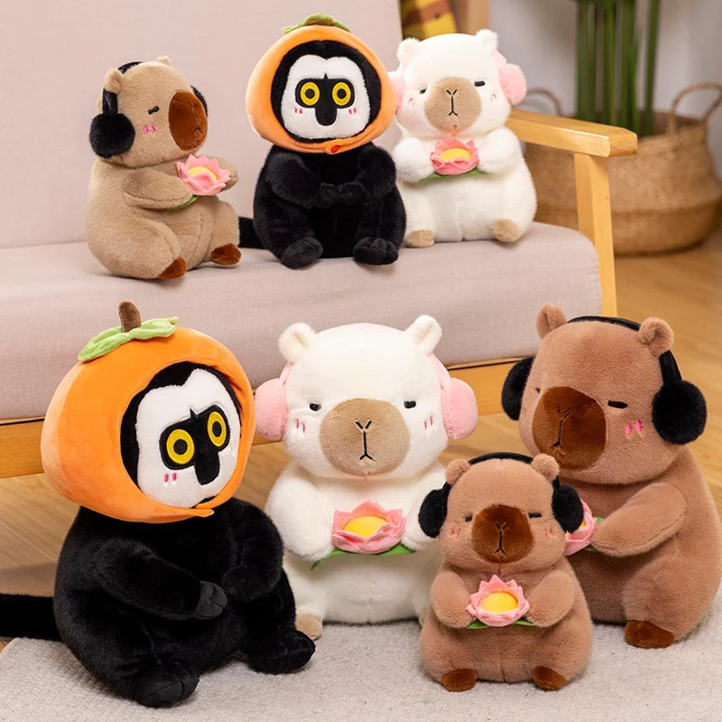 Cheeks the Lotus White Faced Monkey Capybara Plush