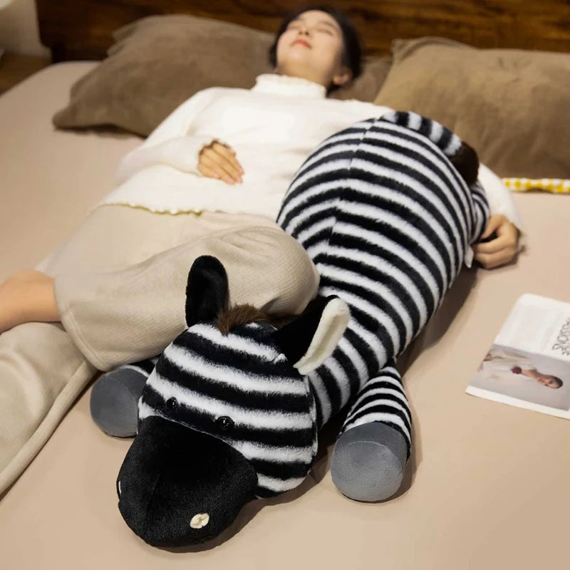 Zigzag the Kawaii Fluffy Giant Zebra Horse Snuggle Floor Plush