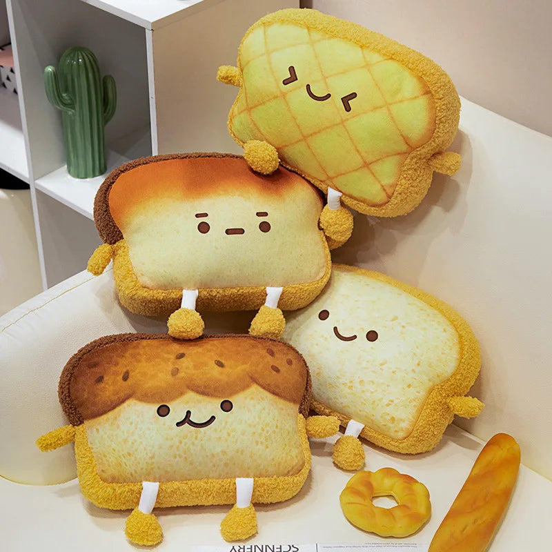 Toasty the Kawaii Arms Legs Bread Car Head Plush Cushion
