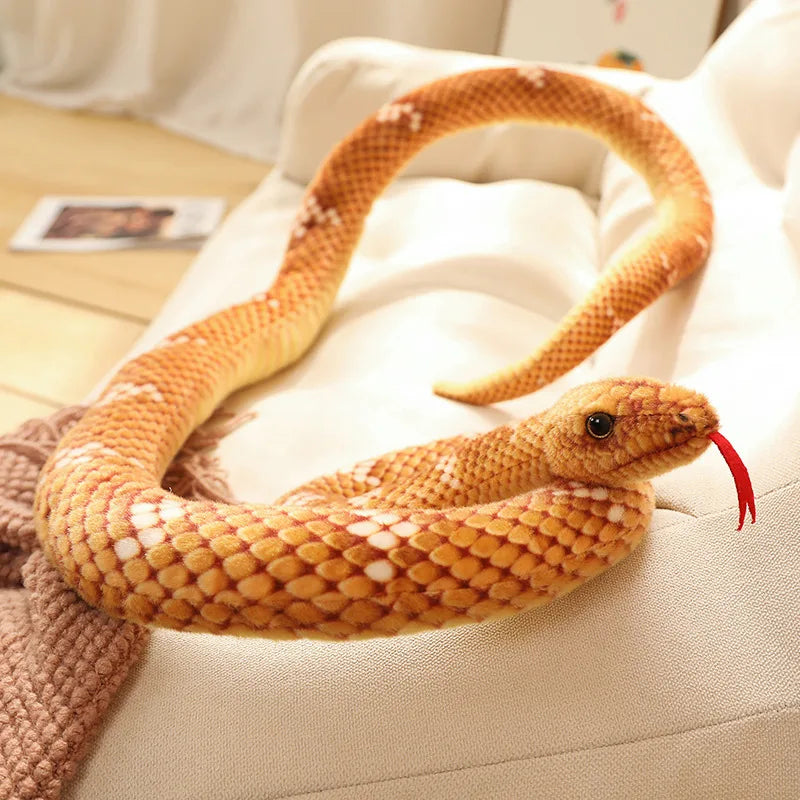 Slithers the Giant Kawaii Piebald Snake Simulation Snuggle Plushie