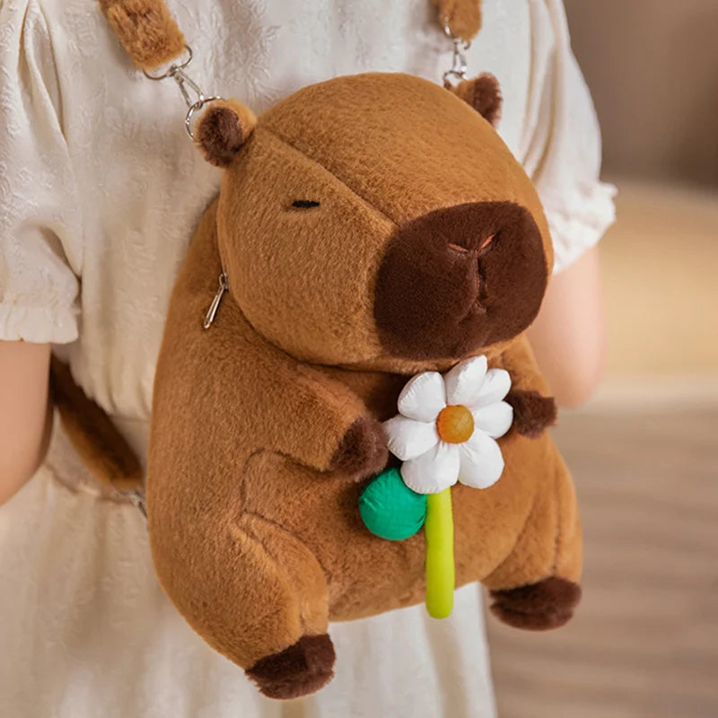 Capy the Bow Fries Burger Flower Capybara Backpack Plush