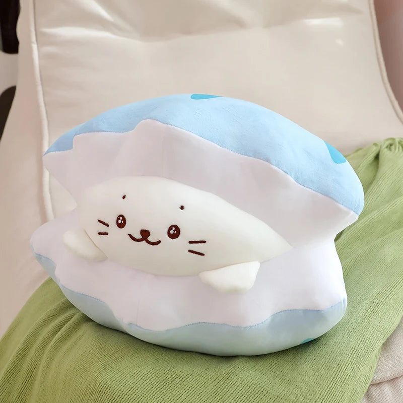 Snowy the Seal in Shell Soft Plush Pillow