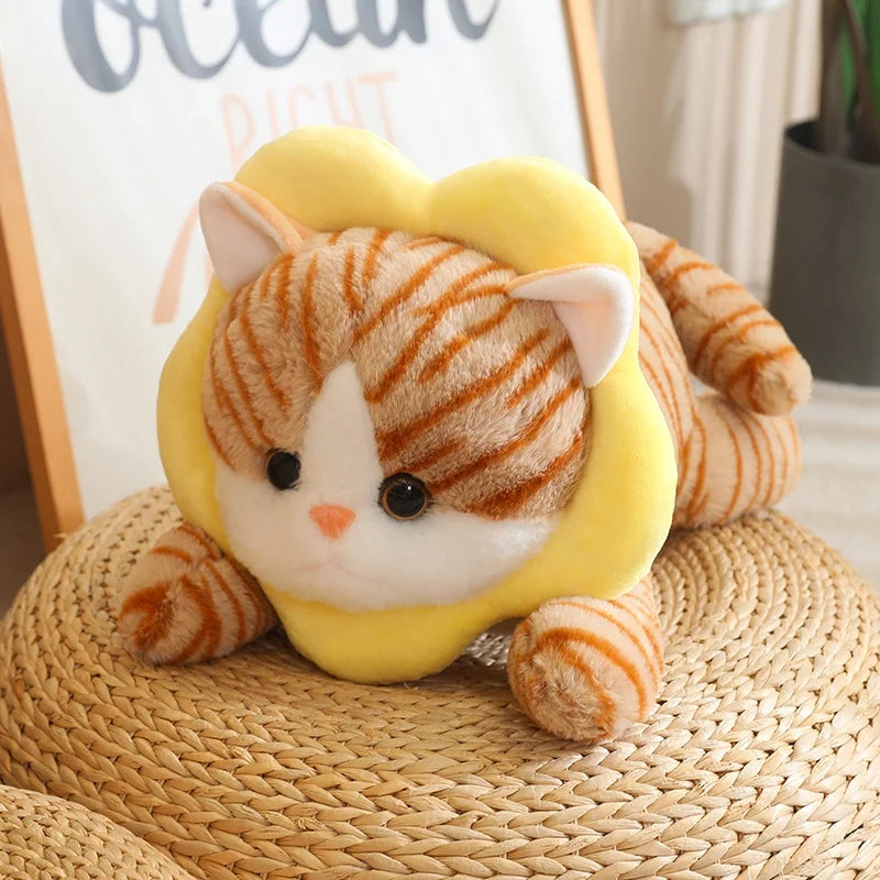 Lounging Cat with Fish Bread Kawaii Plushie
