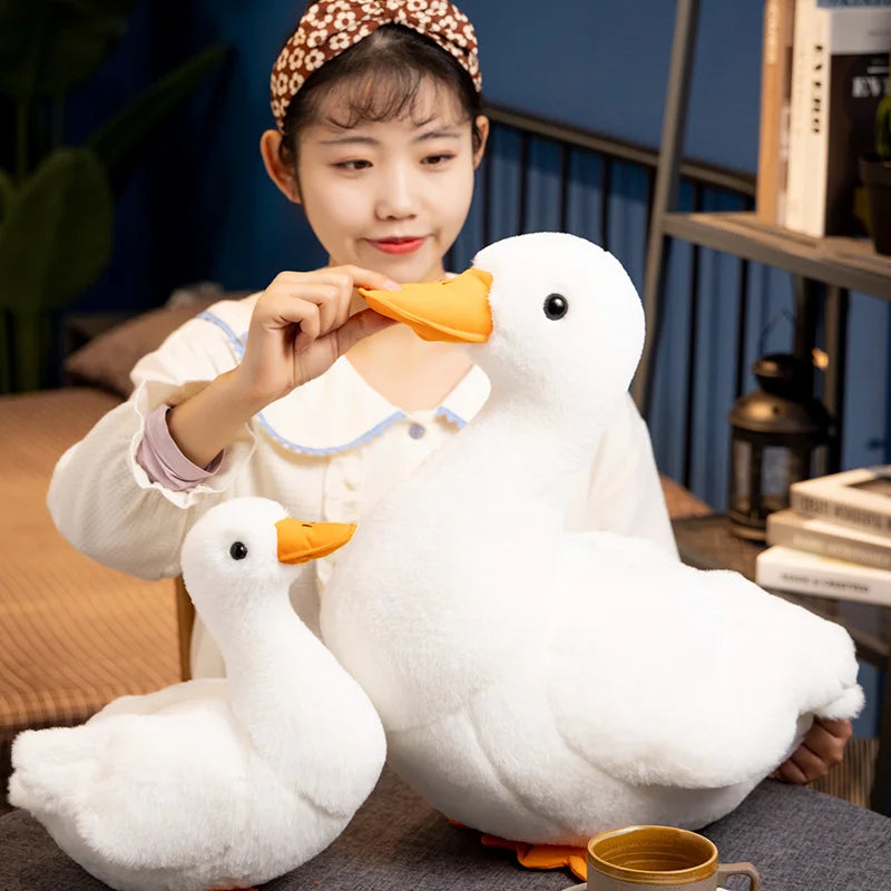 Puddles the Kawaii Soft White Duck Plush Pillow