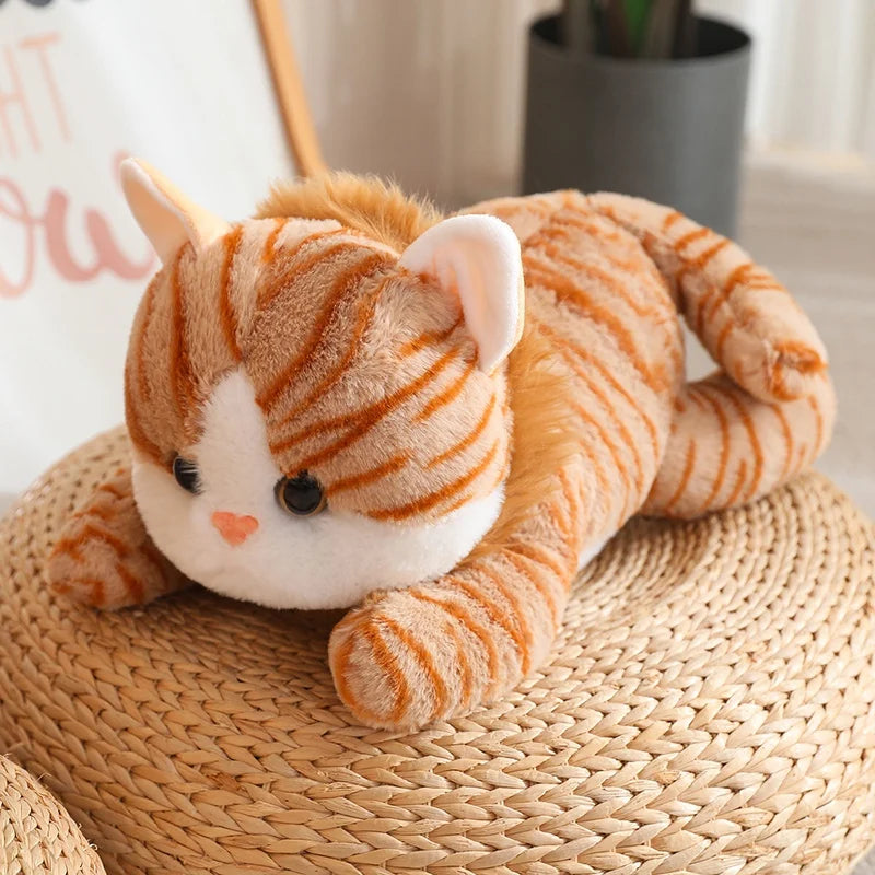 Lounging Cat with Fish Bread Kawaii Plushie
