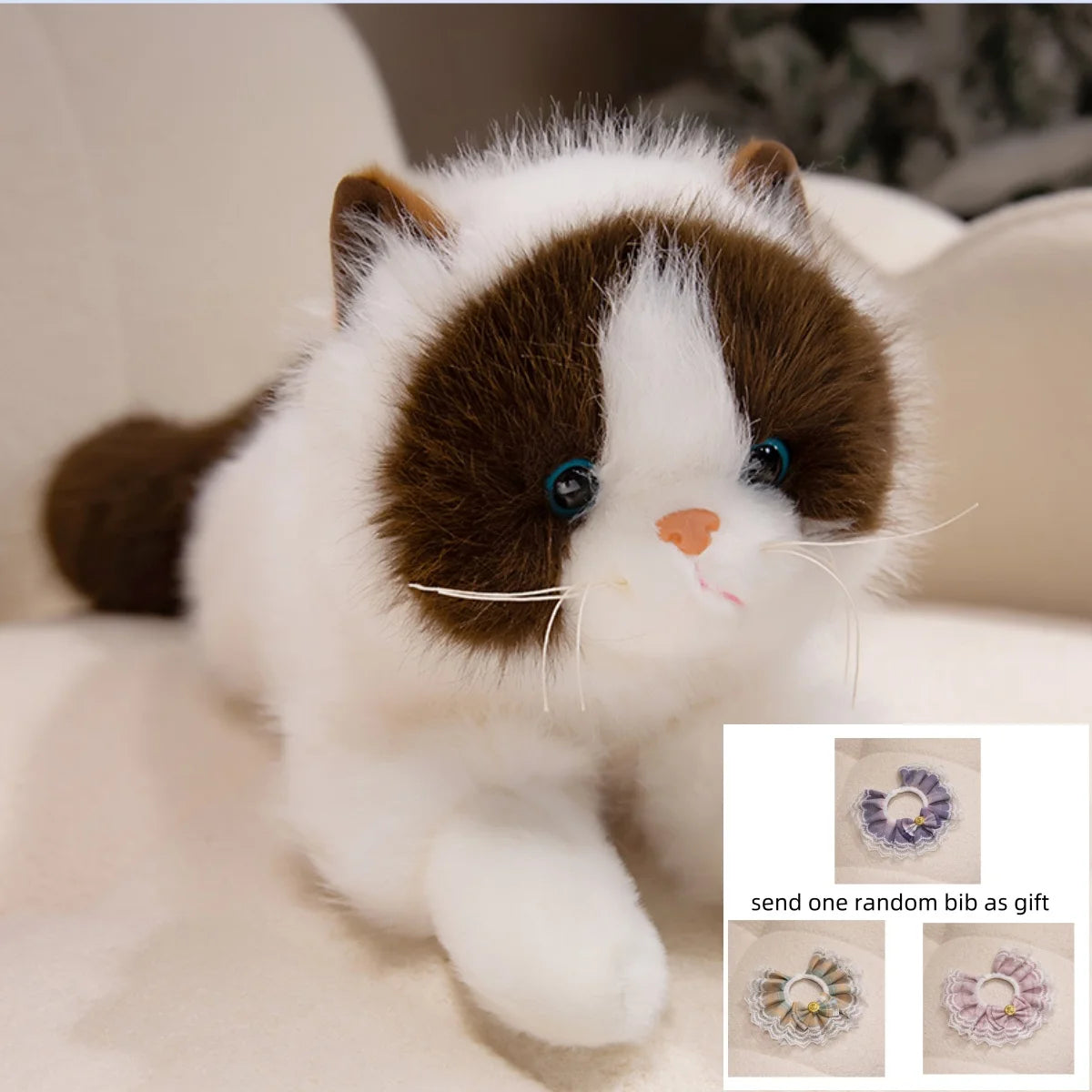 Shadow the Realistic Fluffy Black Cat Snuggle Plush