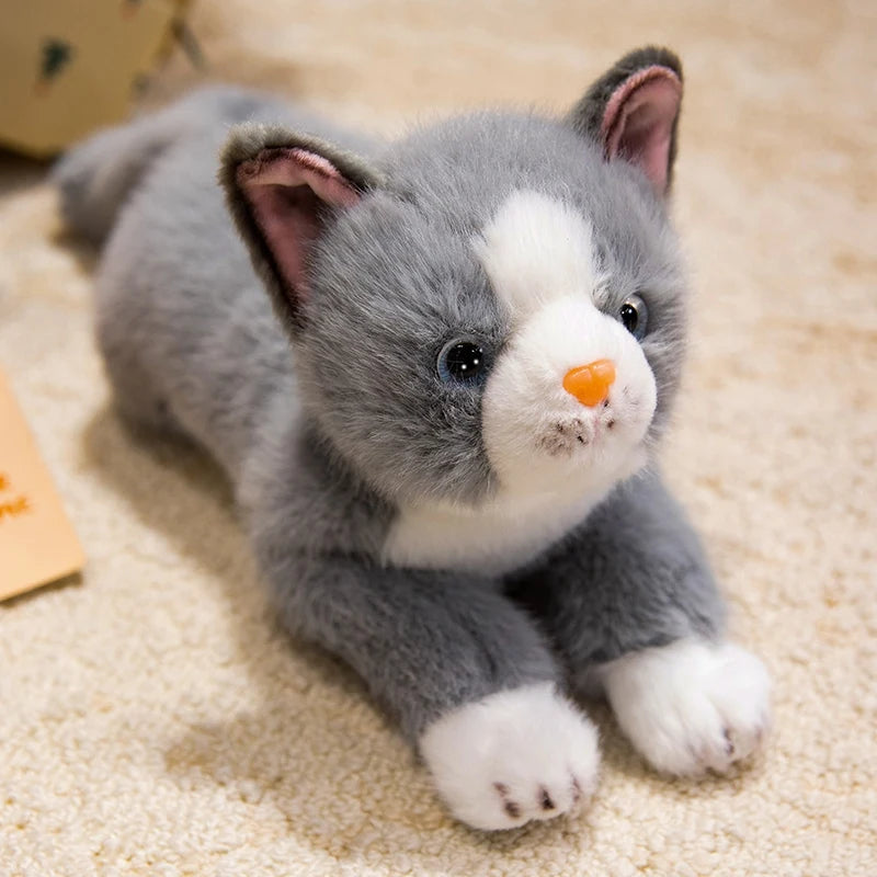 Mittens the Fluffy Lying Kitten Cat Simulation Plushie