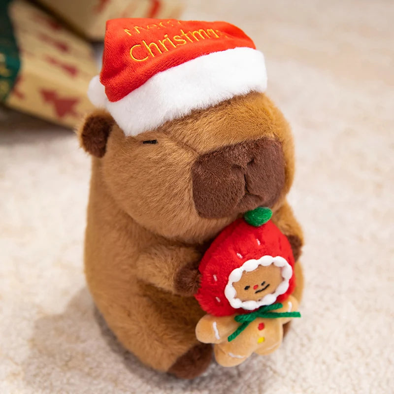 Capy the Santa Hat Christmas Tree Capybara Snuggle Plushie