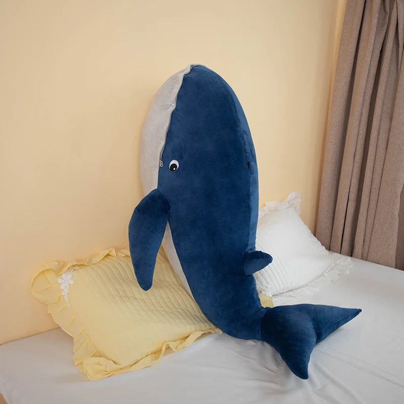 Moby the Kawaii Blue Whale Zipper Mouth Snuggle Plushie