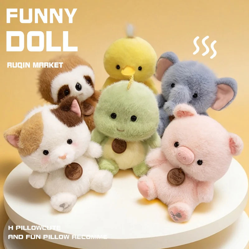 Kawaii Sitting Dino Fox Red Panda Plushie Collection