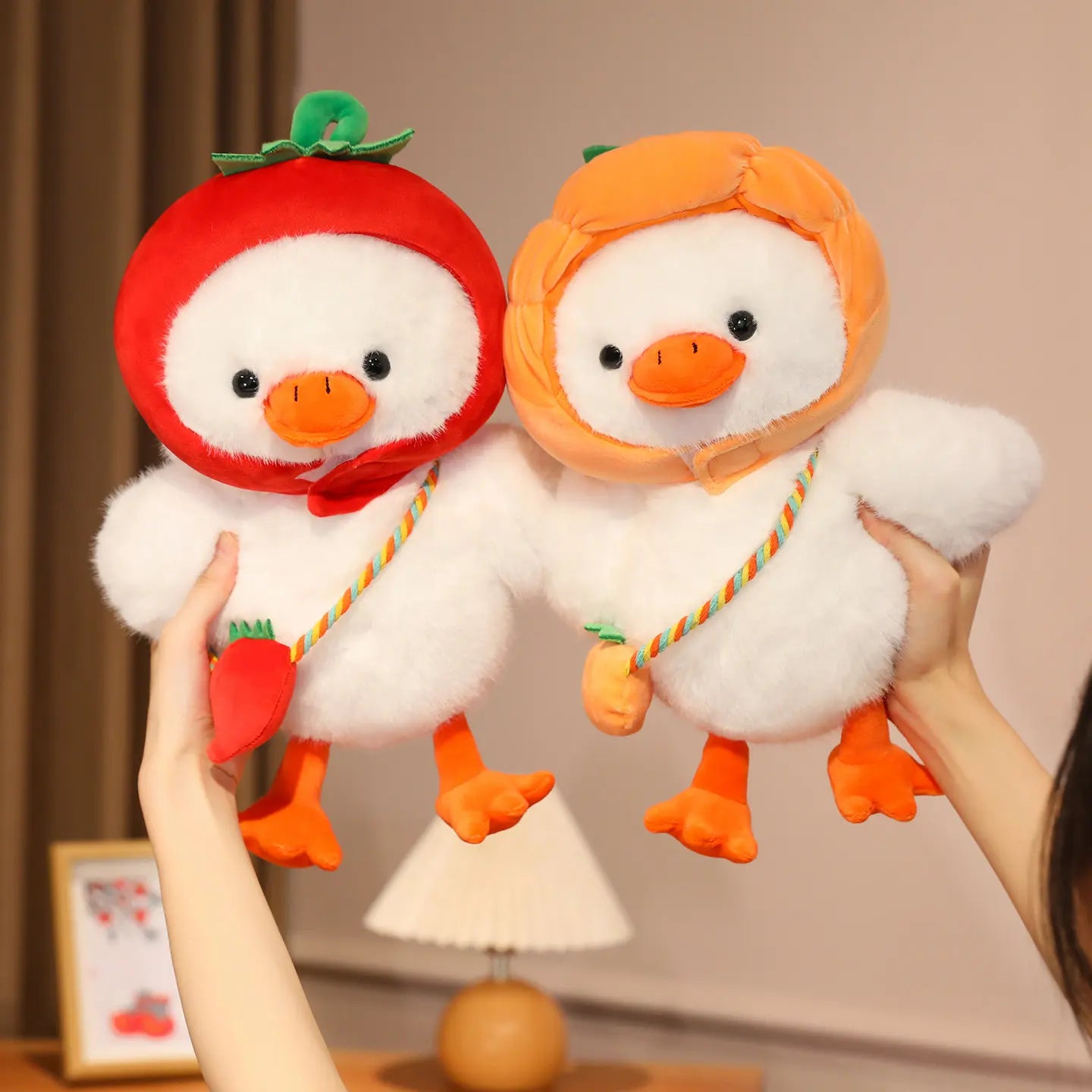 Ducky the Veggie Hat Carrot Pepper Duck Funny Plushie