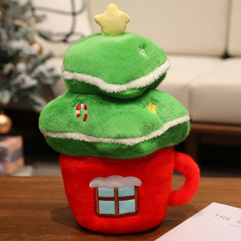 Piney the Christmas Tree Santa House Plush Pillow