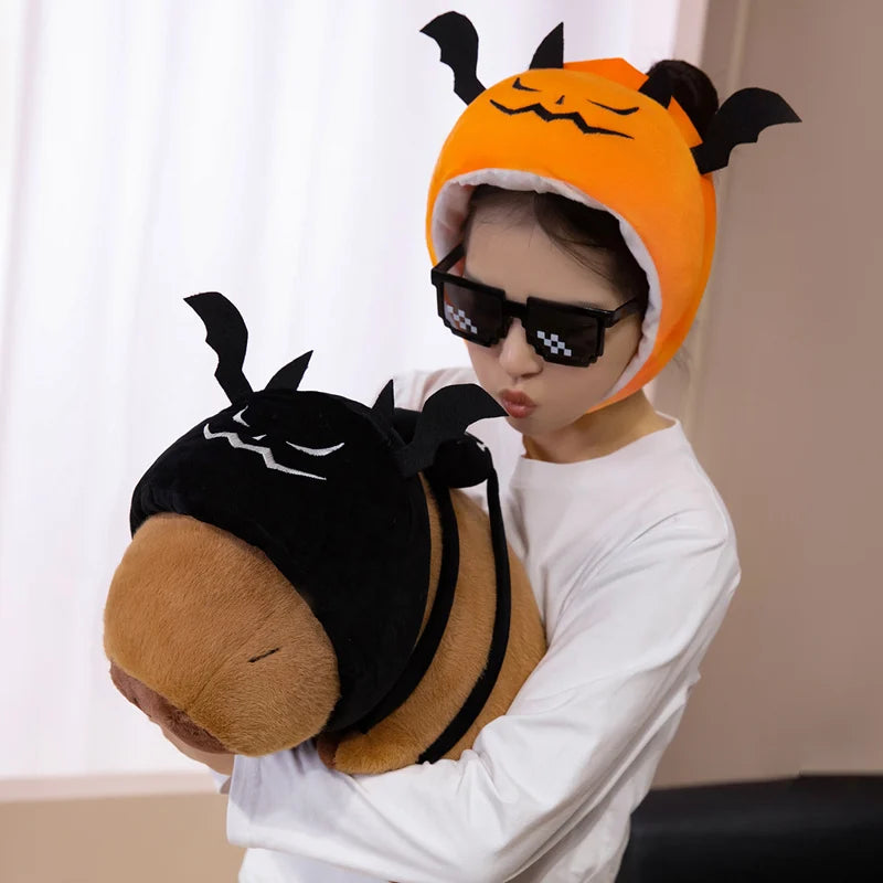 Capy the Pumpkin Hat Bat Halloween Capybara Plushie