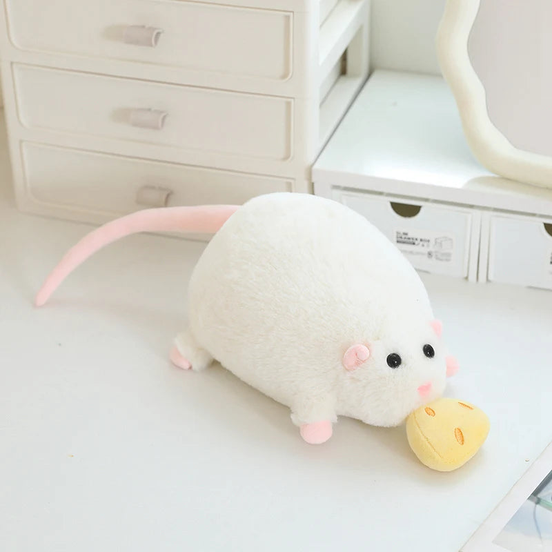 Nibbles the Cheeky Pull-String Cheese Rat Plushie