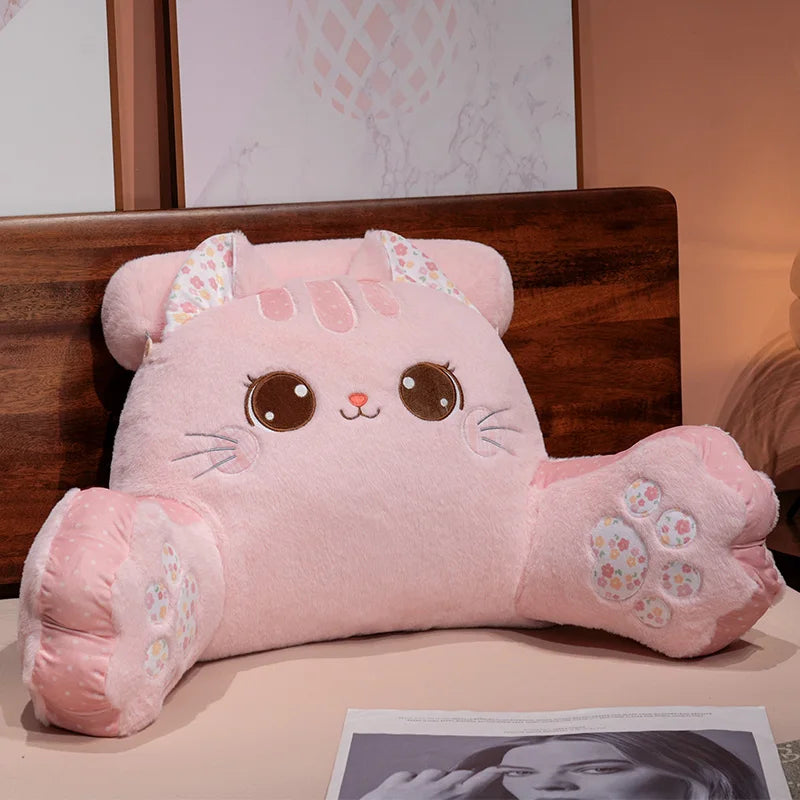 Poofy Cat Backrest Triangle Snuggle Pillow
