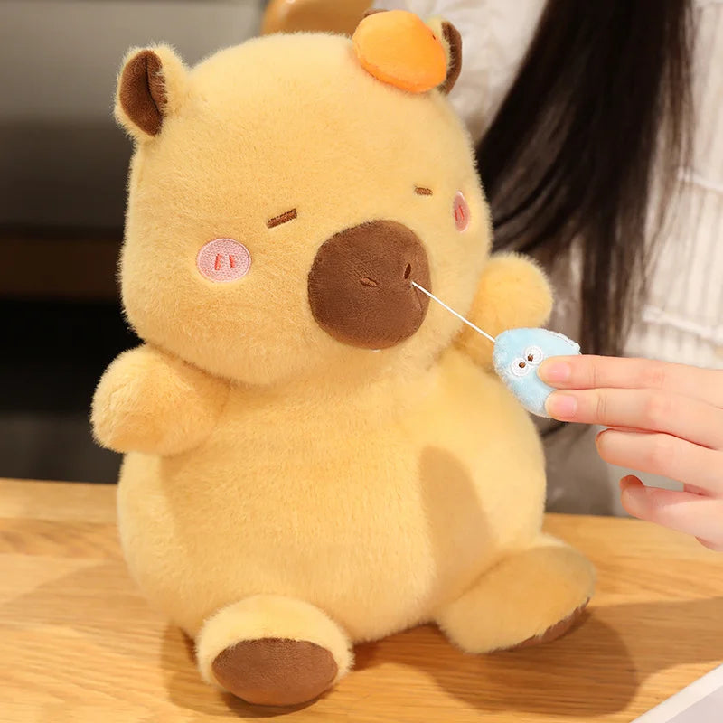 Capy the Jiggly Pull-String Kawaii Piggy Capybara Plush