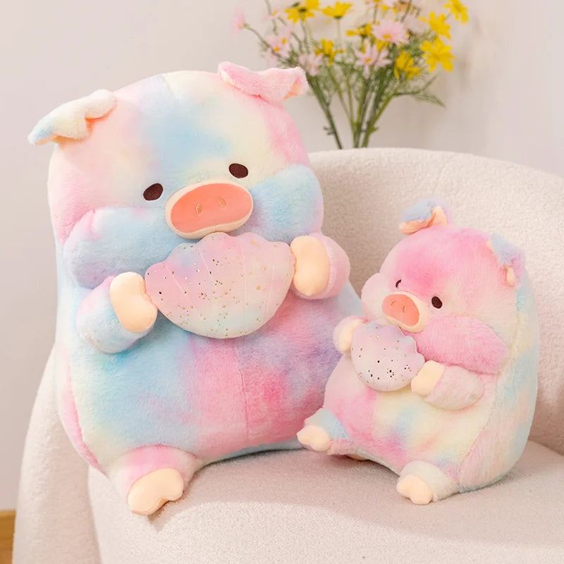 Piggy the Kawaii Rainbow Pig Holding Shell Plushie