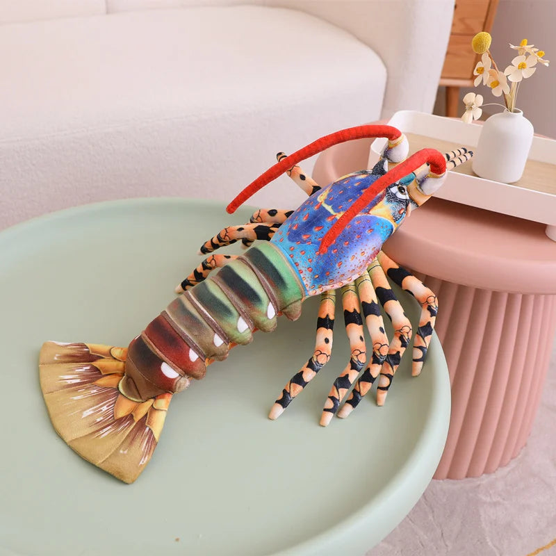 Clawdia the Vivid Colorful Lobster Throw Pillow Plush