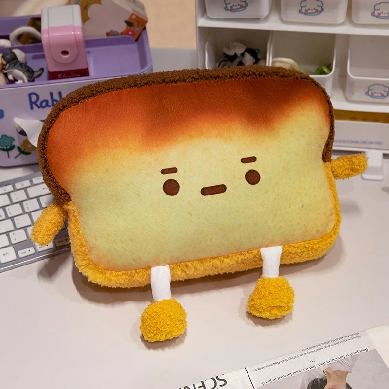 Toasty the Kawaii Arms Legs Bread Car Head Plush Cushion