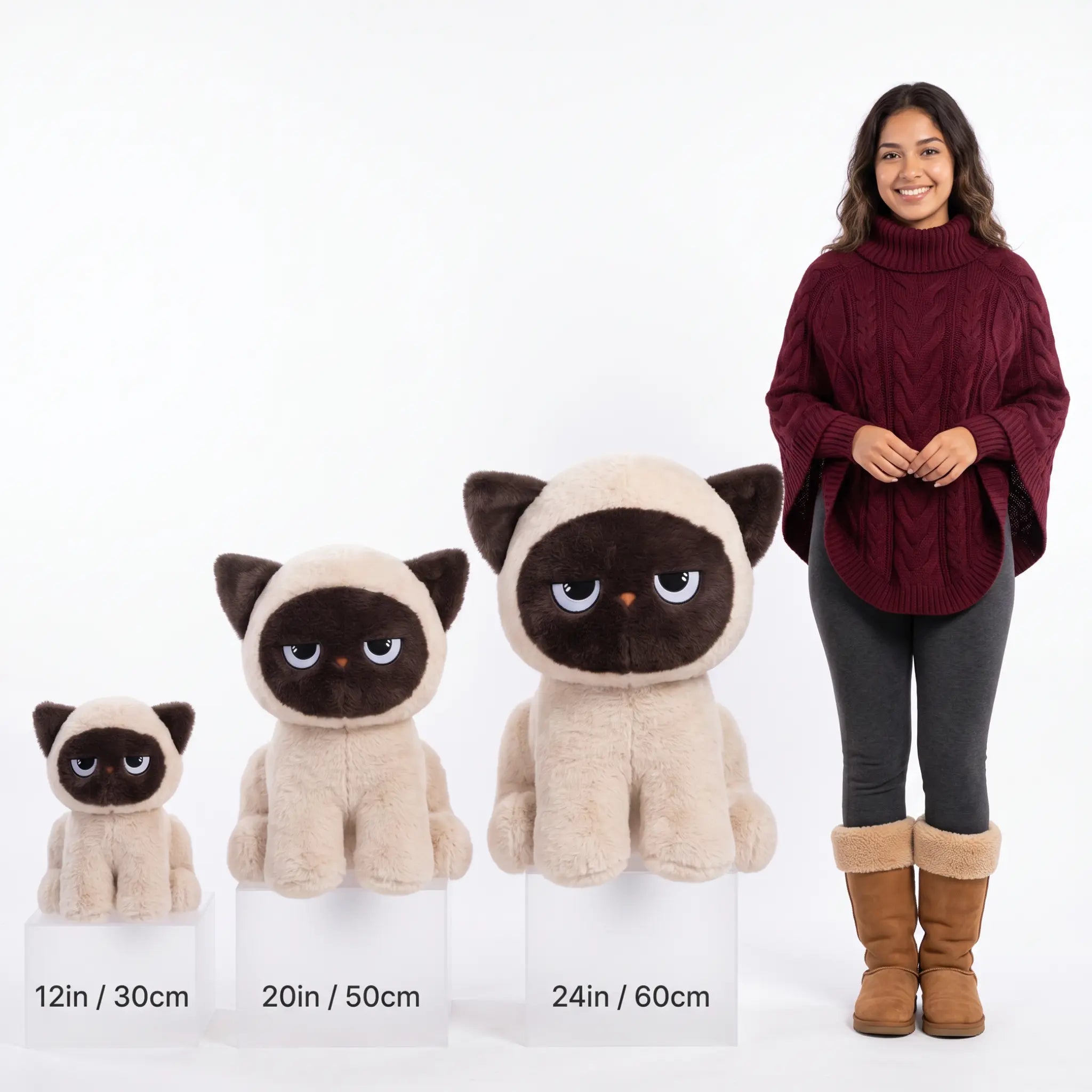 Sitting Siamese Cat Plush Cushion