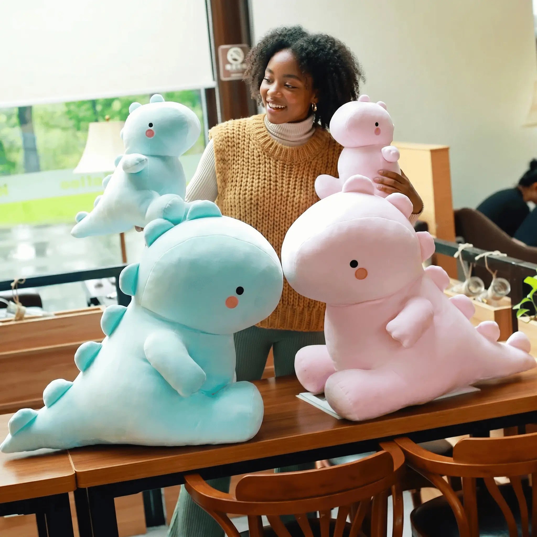 Snoozy Dino Long Snuggle Pillow