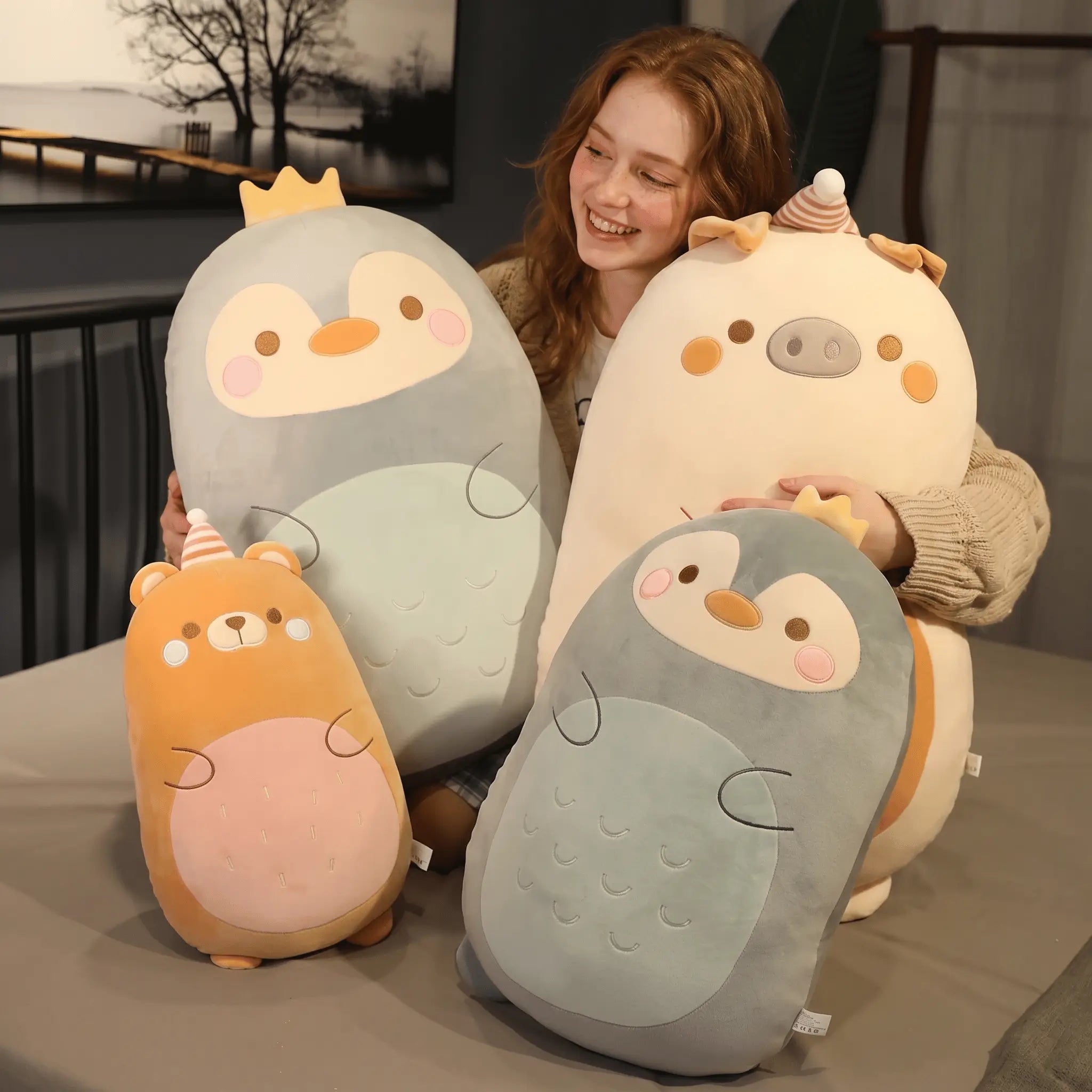 Squidgy Kawaii Dino Bear Pig Snuggle Pillow Plush