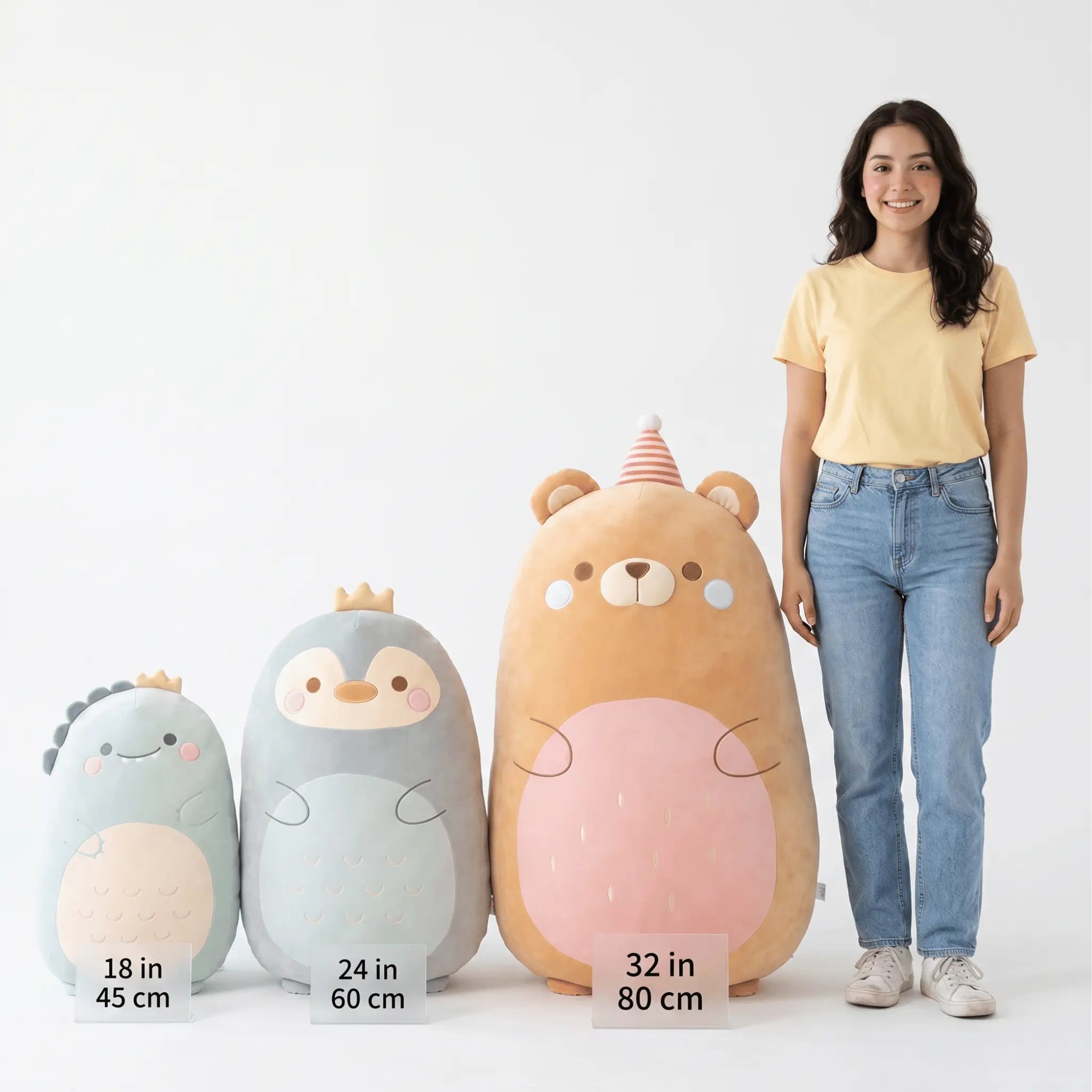 Squidgy Kawaii Dino Bear Pig Snuggle Pillow Plush