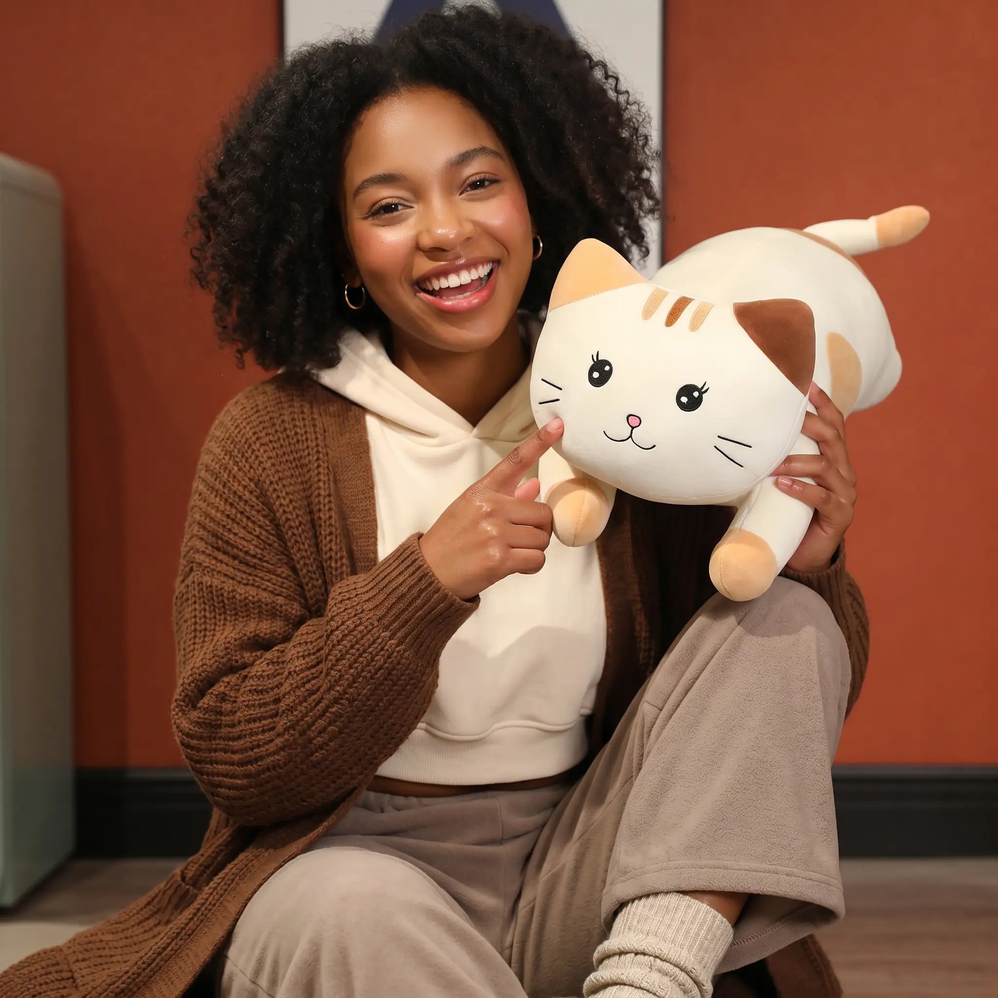 Squishy the Kawaii Lying Cat Plush Pillow