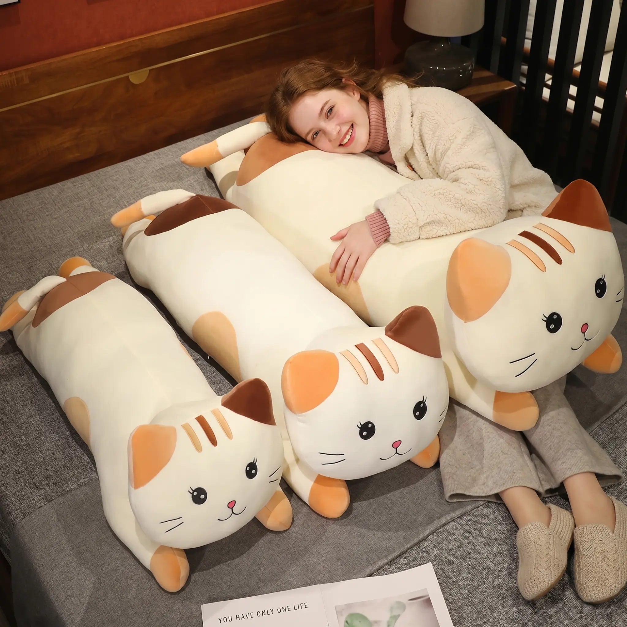 Squishy the Kawaii Lying Cat Plush Pillow
