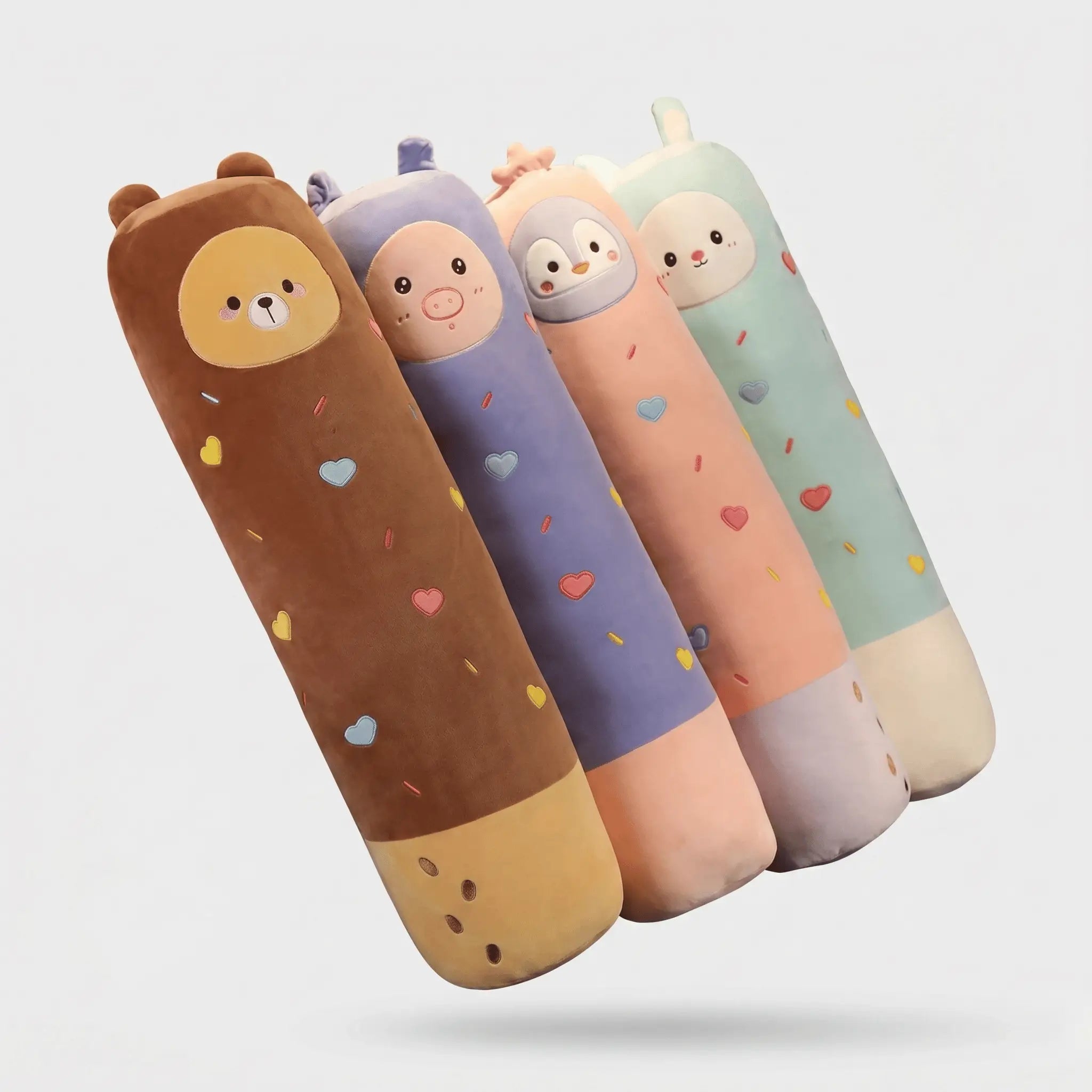 Snoozy Kawaii Bear Pig Penguin Long Bolster Plush