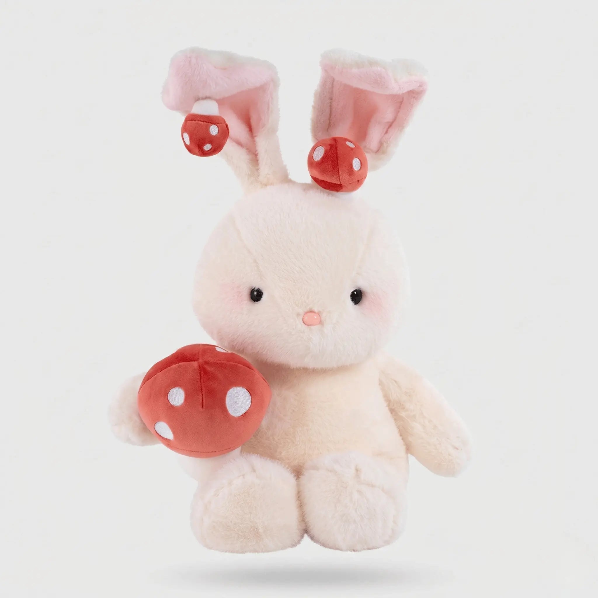 Clover the Kawaii Bunny Holding Mushrooms Plush