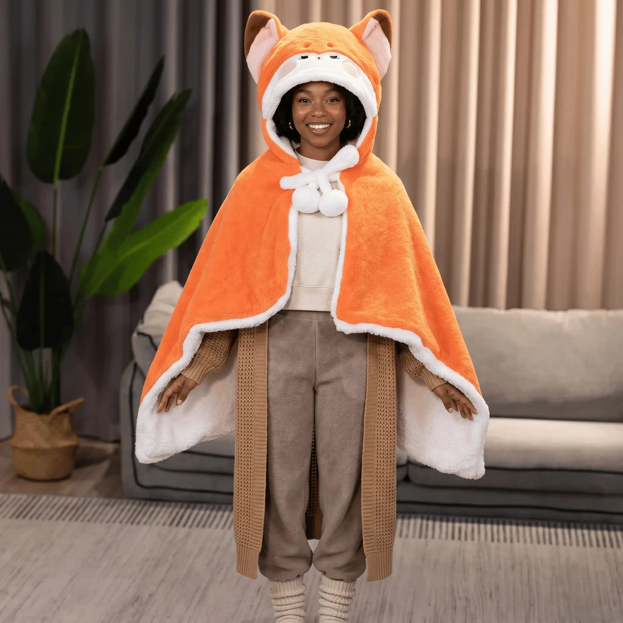 Vixen the Kawaii Fox Cloak Cape Plush Blanket