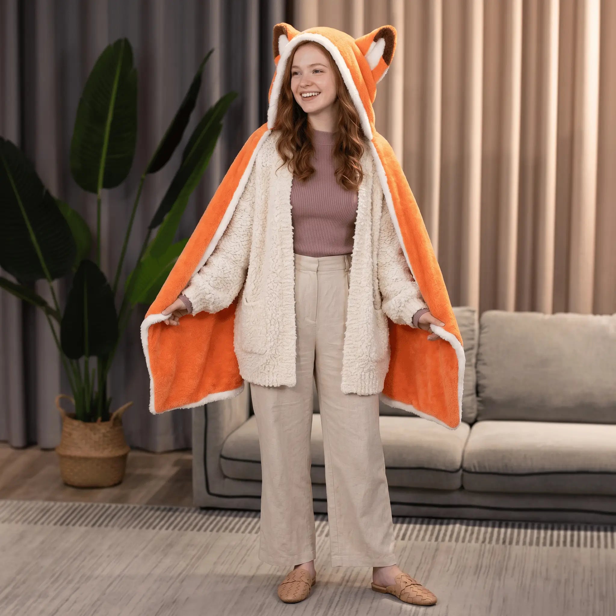 Vixen the Kawaii Fox Cloak Cape Plush Blanket