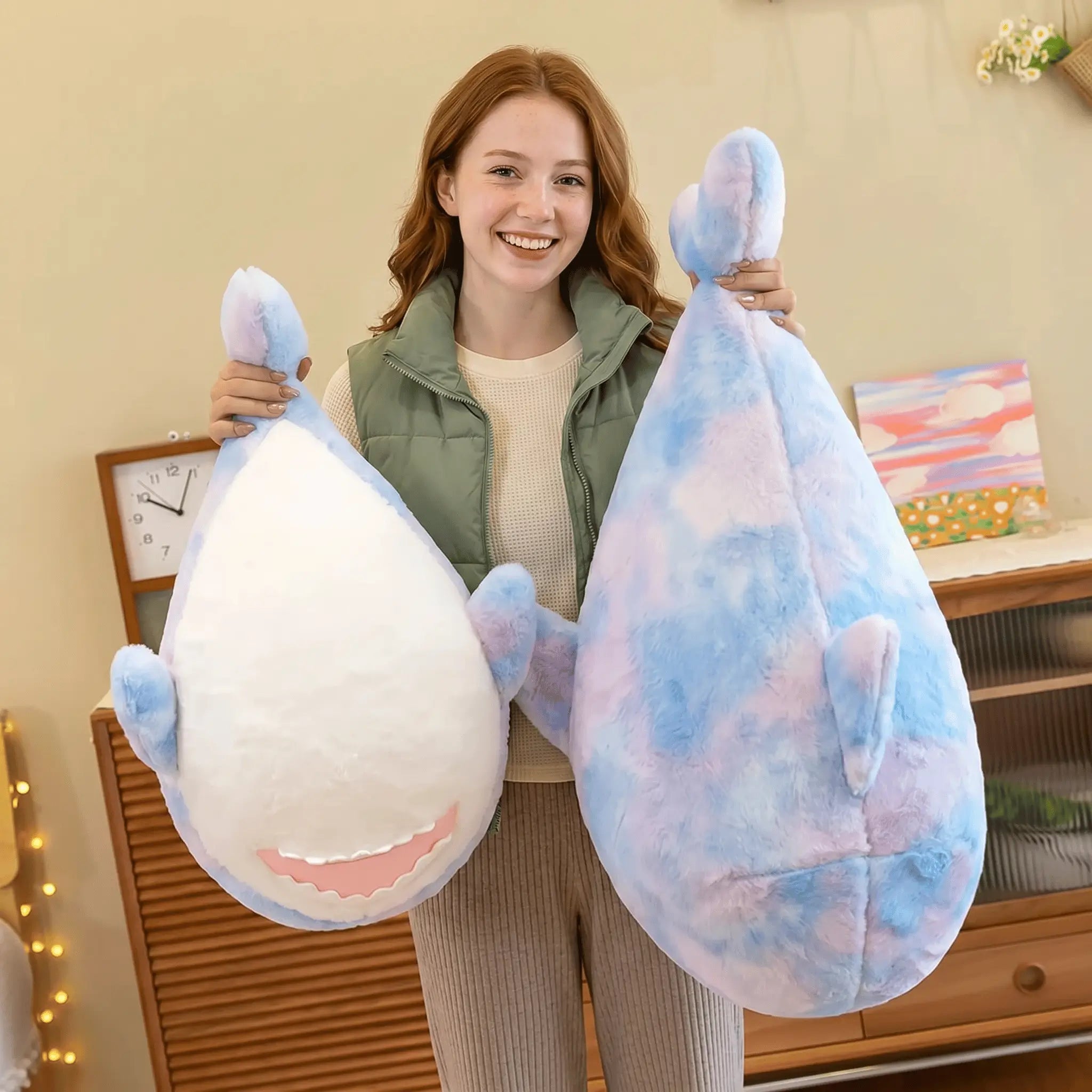 Wiggly Rainbow Shark Snuggle Plushie