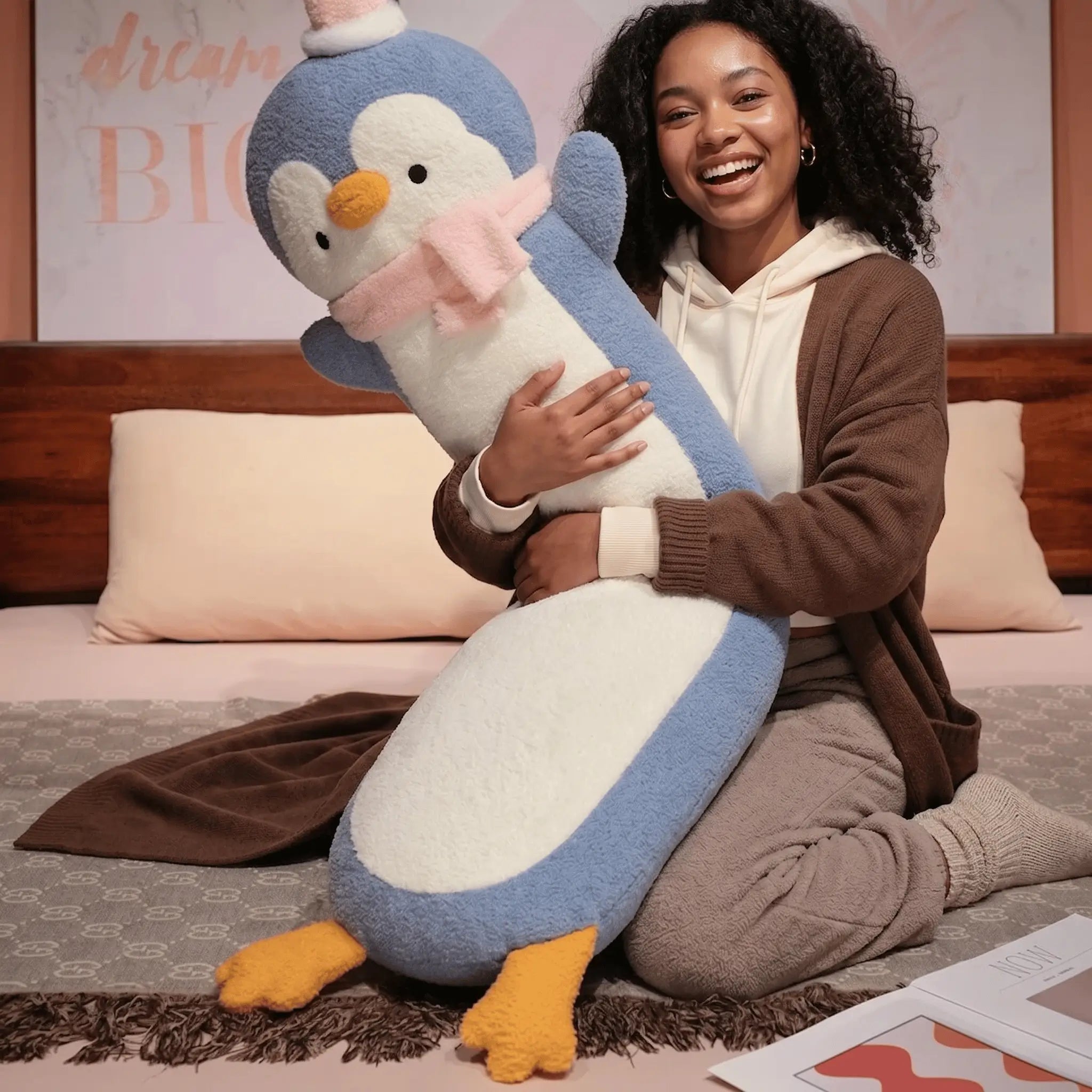 Wobbly Long Penguin Snuggle Pillow